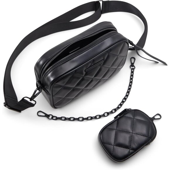 Womens Synthetic Handbag Medium Crossbody Shoulder Bag Zipper Closure - Picture 3 of 4